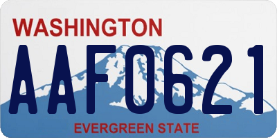 WA license plate AAF0621