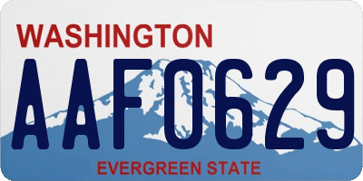 WA license plate AAF0629