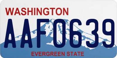 WA license plate AAF0639