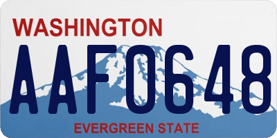 WA license plate AAF0648