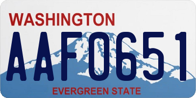WA license plate AAF0651