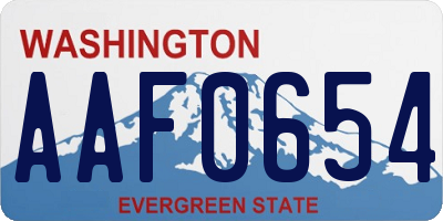 WA license plate AAF0654