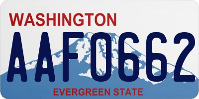WA license plate AAF0662