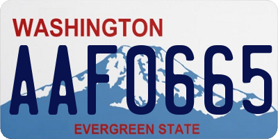 WA license plate AAF0665
