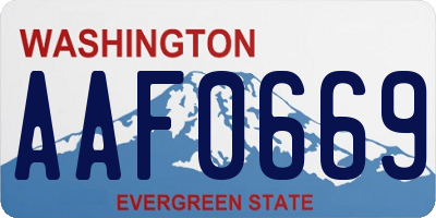 WA license plate AAF0669
