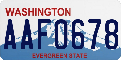 WA license plate AAF0678