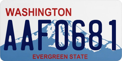 WA license plate AAF0681