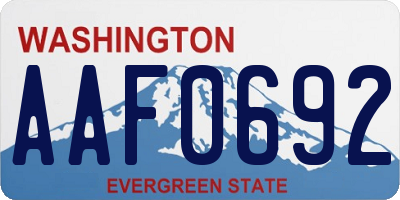 WA license plate AAF0692
