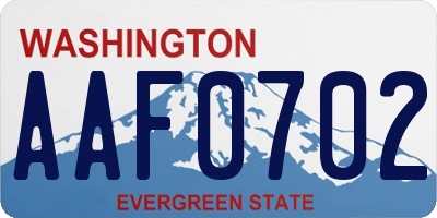 WA license plate AAF0702