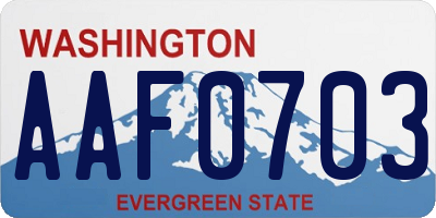 WA license plate AAF0703
