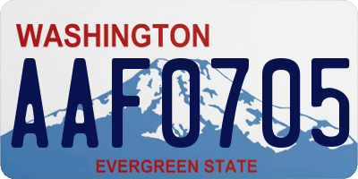 WA license plate AAF0705