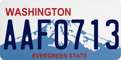 WA license plate AAF0713
