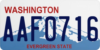 WA license plate AAF0716