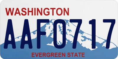 WA license plate AAF0717