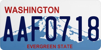 WA license plate AAF0718