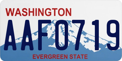 WA license plate AAF0719