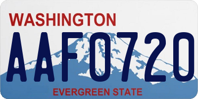 WA license plate AAF0720