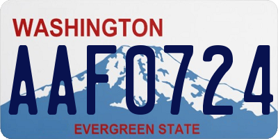 WA license plate AAF0724