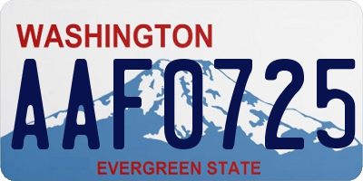 WA license plate AAF0725
