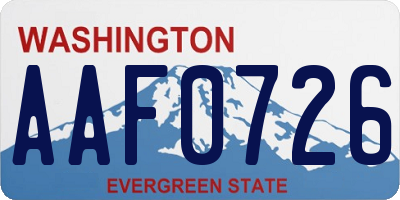WA license plate AAF0726
