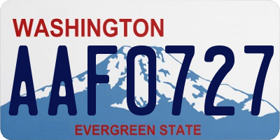 WA license plate AAF0727
