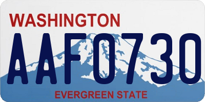 WA license plate AAF0730