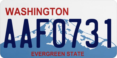 WA license plate AAF0731