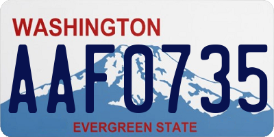 WA license plate AAF0735