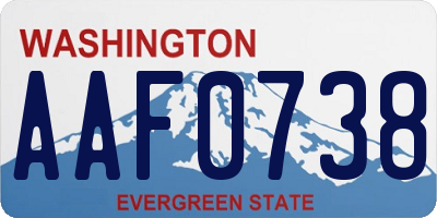 WA license plate AAF0738