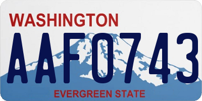WA license plate AAF0743