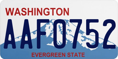 WA license plate AAF0752