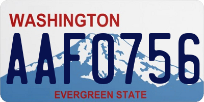WA license plate AAF0756