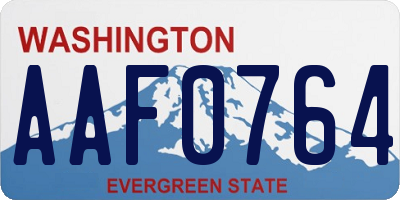 WA license plate AAF0764