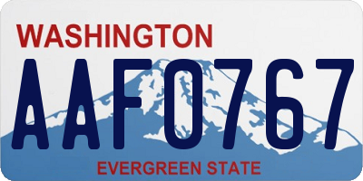 WA license plate AAF0767