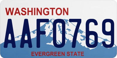 WA license plate AAF0769