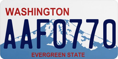 WA license plate AAF0770