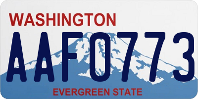 WA license plate AAF0773