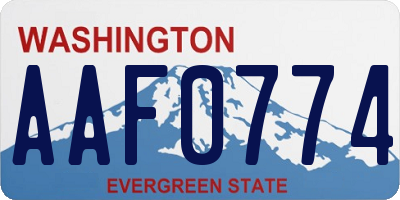 WA license plate AAF0774