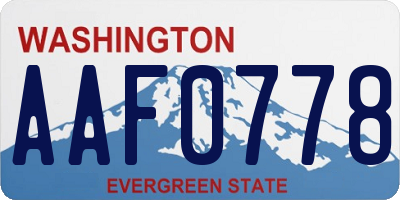WA license plate AAF0778