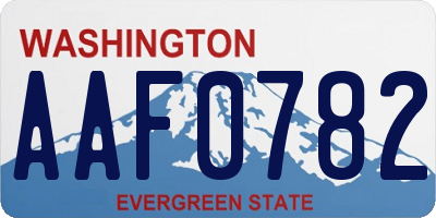 WA license plate AAF0782