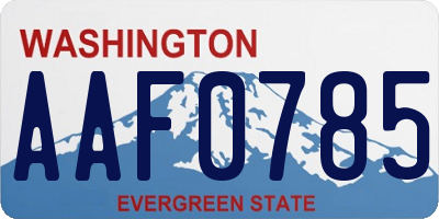 WA license plate AAF0785