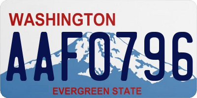 WA license plate AAF0796