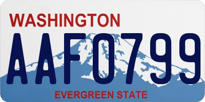 WA license plate AAF0799