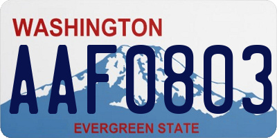 WA license plate AAF0803