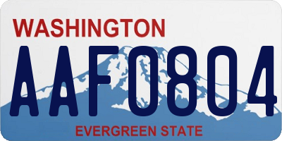 WA license plate AAF0804