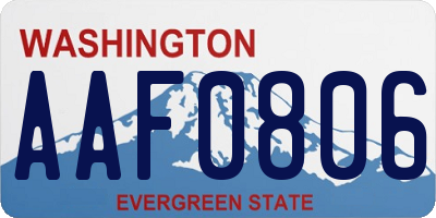 WA license plate AAF0806