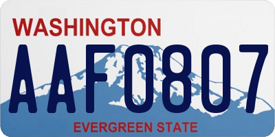 WA license plate AAF0807