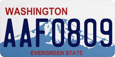 WA license plate AAF0809