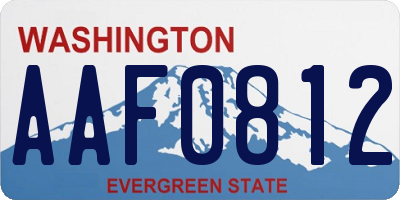 WA license plate AAF0812