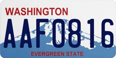 WA license plate AAF0816